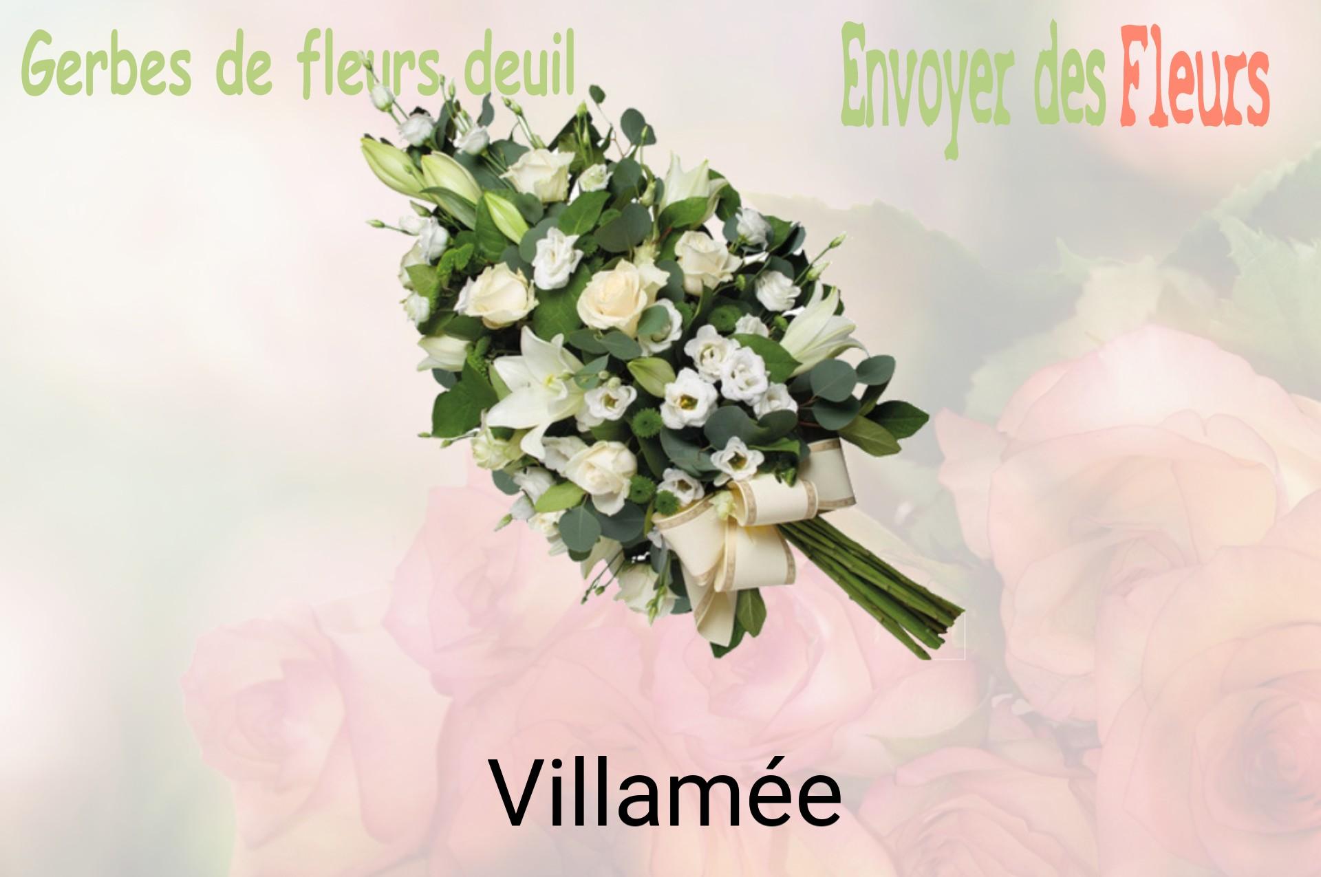 Gerbe de fleurs de deuil livrée à Villamée